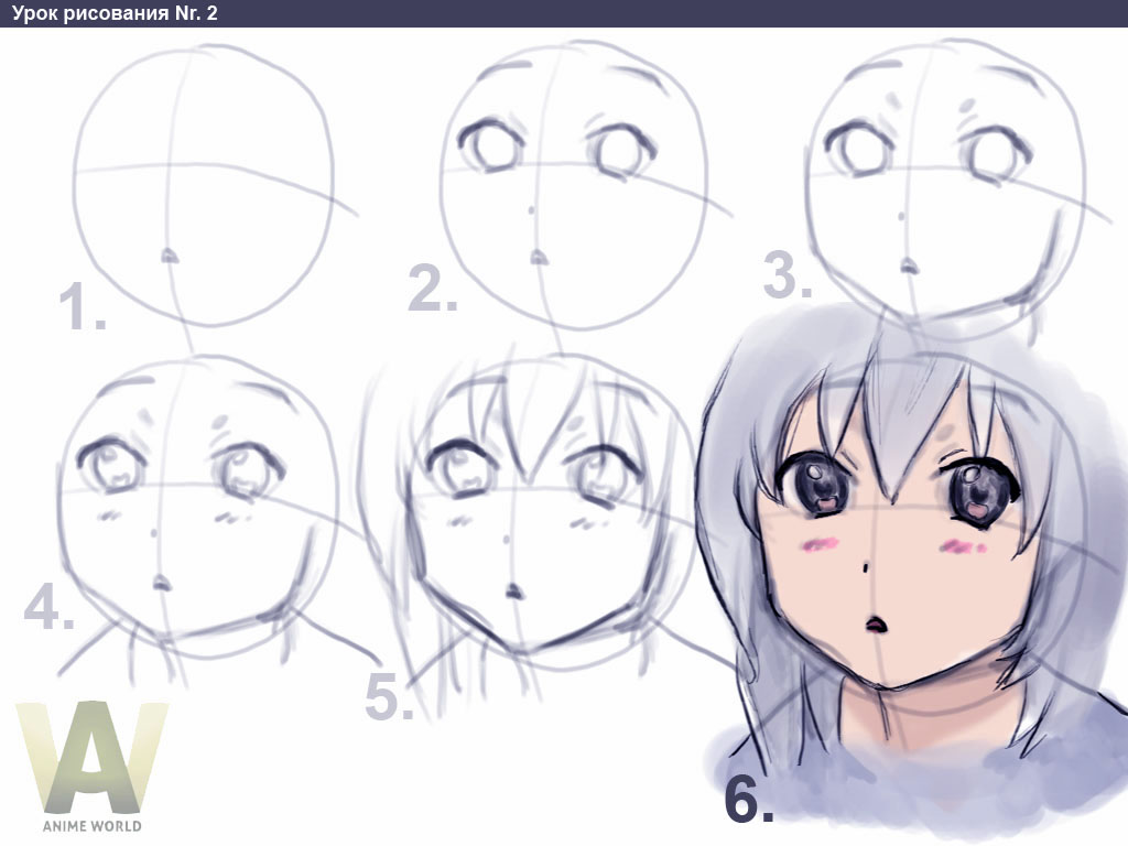 How to draw anime-girl in 6 steps - Publishing - Pixel2Life